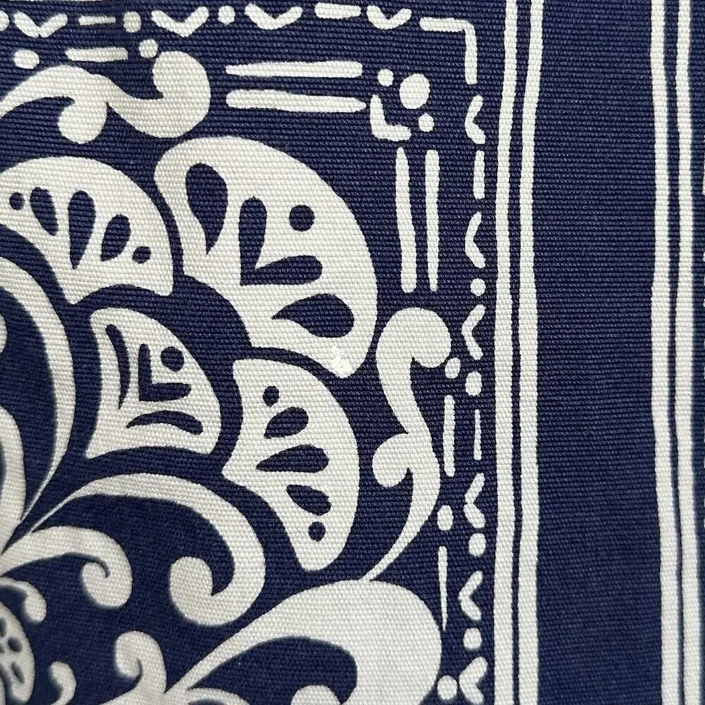Talbots Women’s Navy Elaborate Medallion Canvas A Line Stretch Zip Skirt Size 10